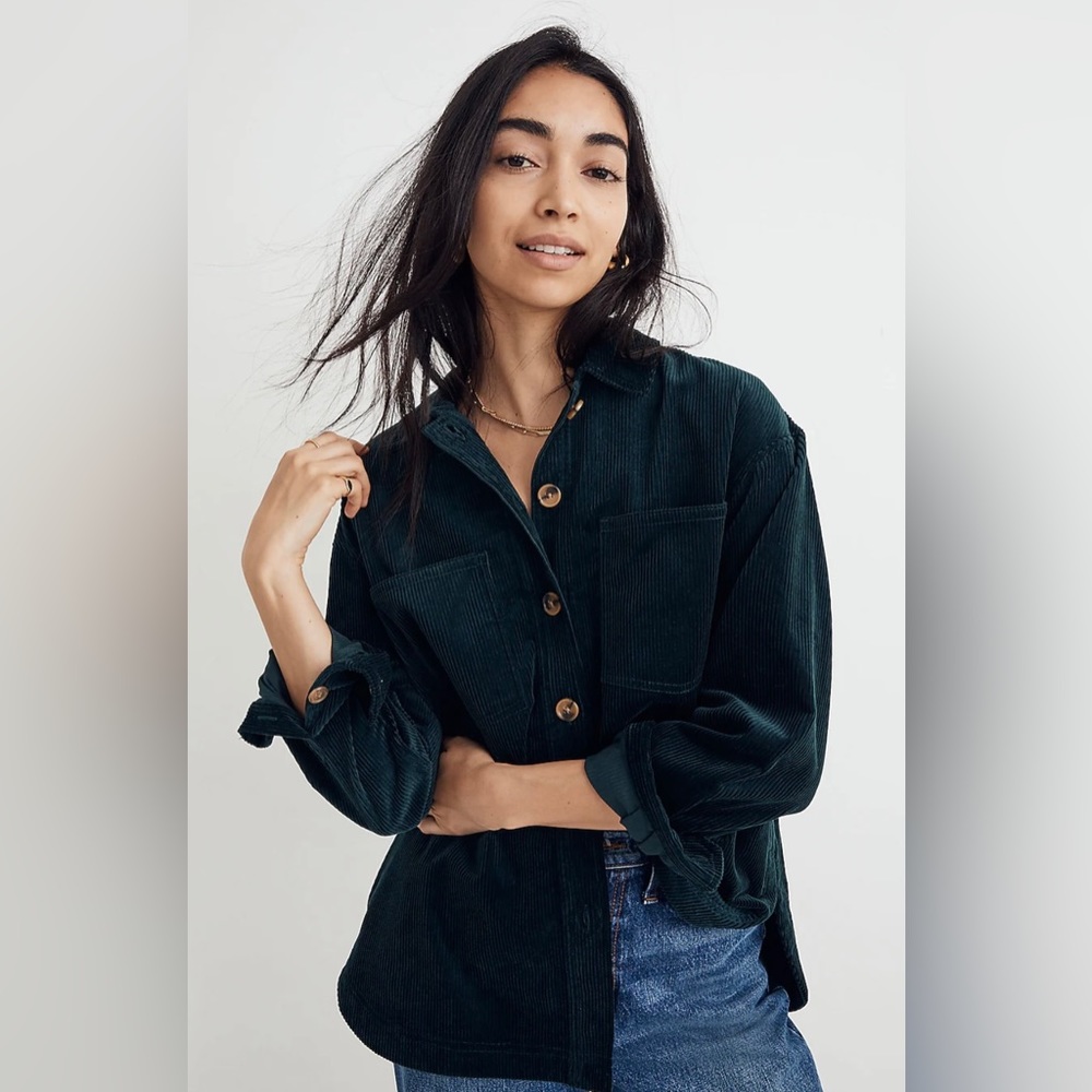 NWT MADEWELL 💦 Corduroy Kentwood Oversized Shirt Jacket - Women's (size XS)